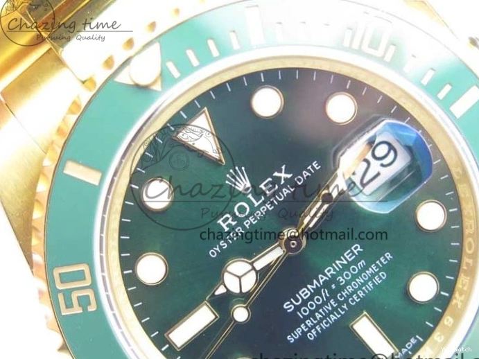 Wrapped YG 116610 Wrapped A2836 Edition ROF Submariner LV YG Green Bracelet on Best Dial 0422